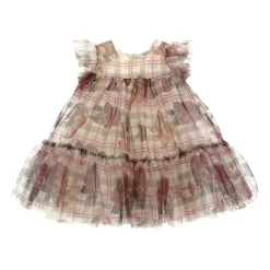 Abito in tulle check e rose