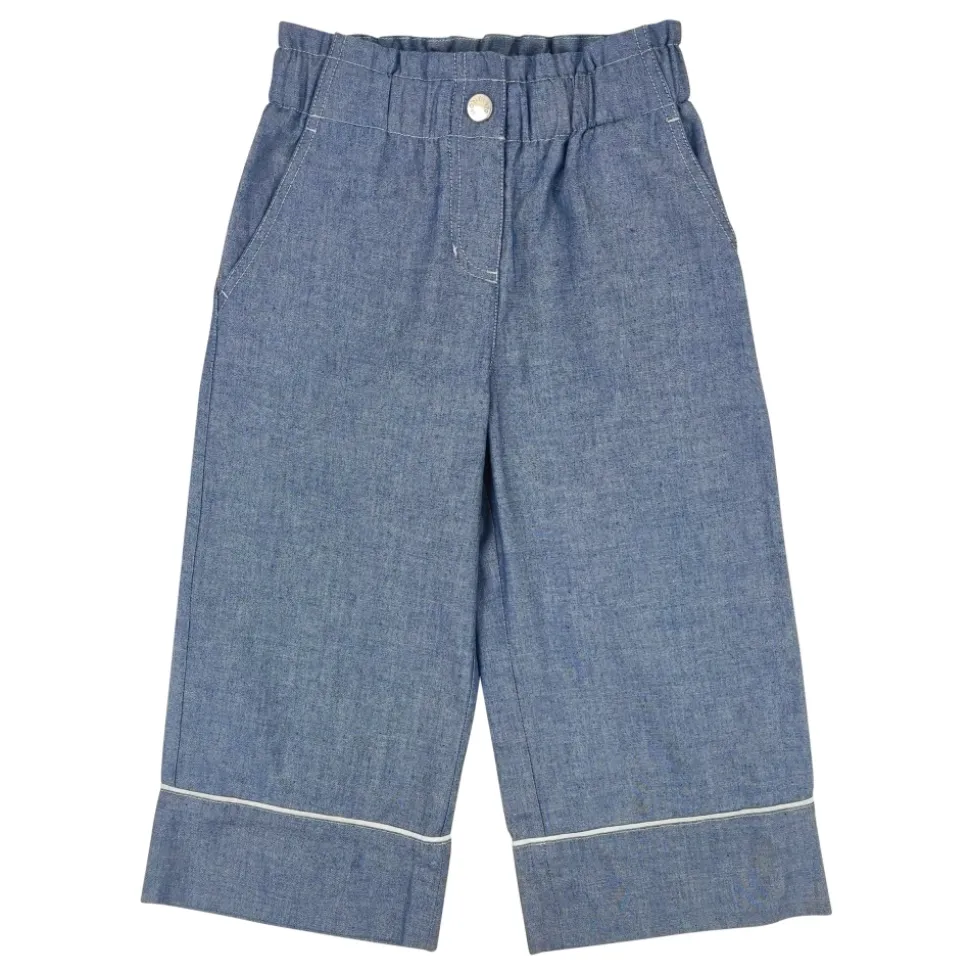 Bawełniane spodnie chambray