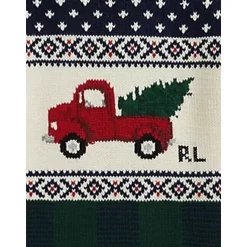 Bawełniany Sweter z Dekoltem w Serek i Monogramem