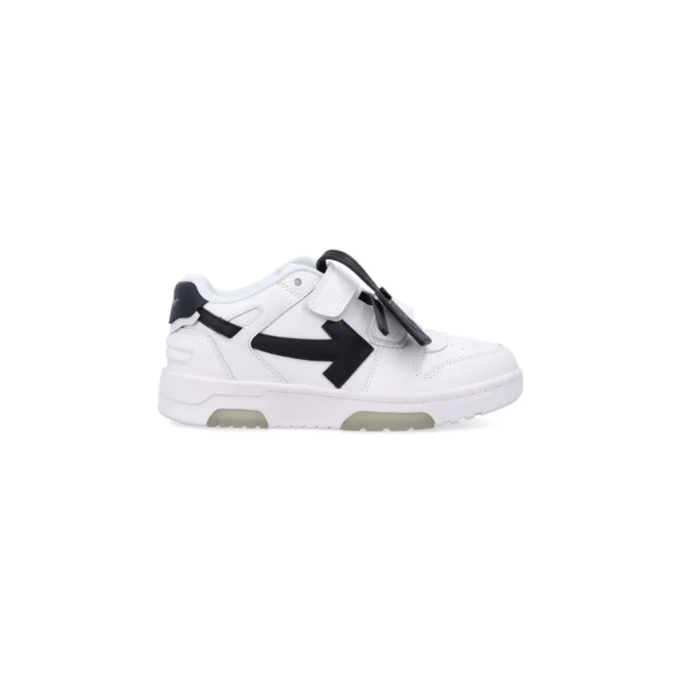 Białe Skórzane Sneakersy z Paskiem Dotykowym