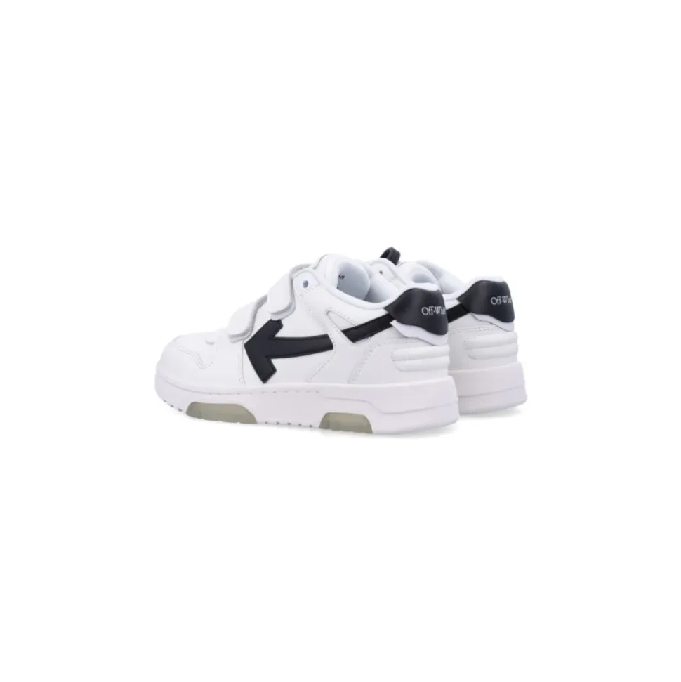 Białe Skórzane Sneakersy z Paskiem Dotykowym