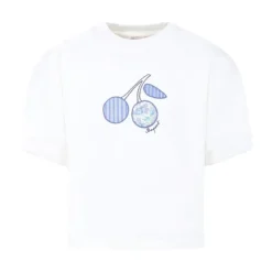 Biały T-shirty i Polos z Haftowanym Logo