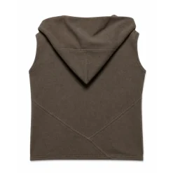 Bluza z kapturem bez rękawów z surowym wykończeniem