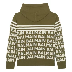 Bluza z kapturem z delikatnej dzianiny żakardowej
