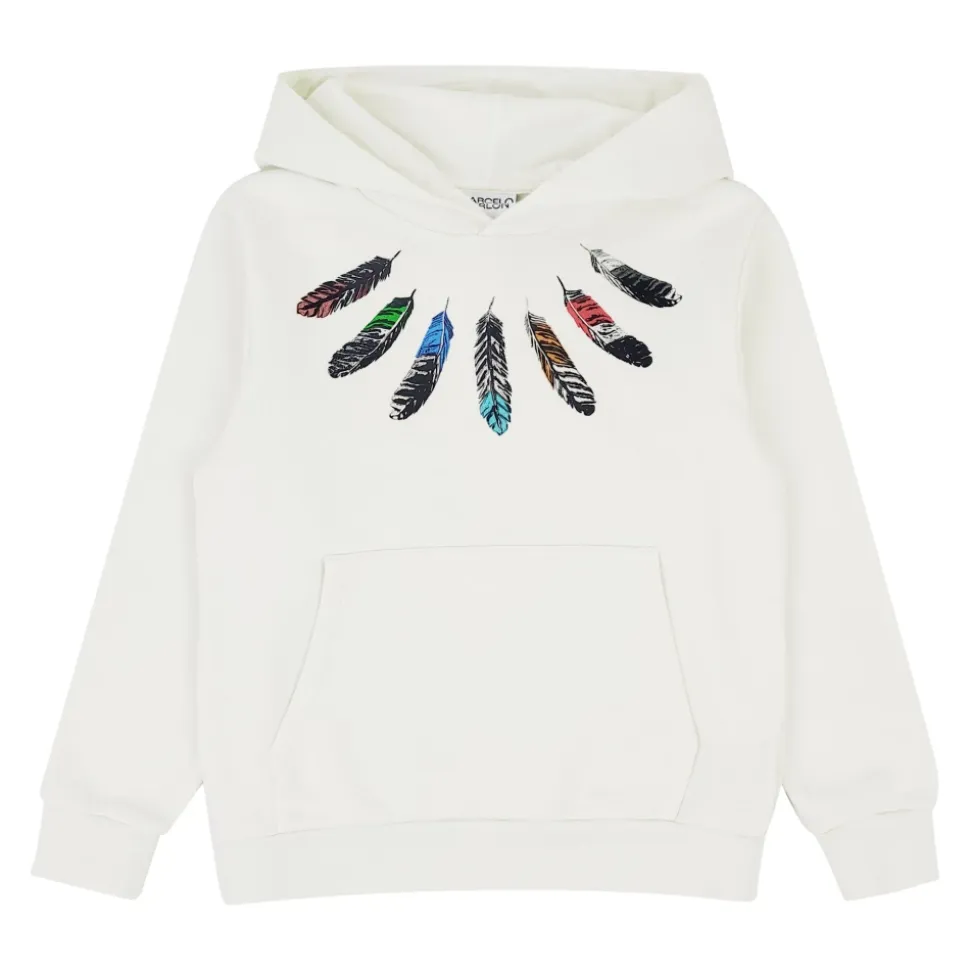 Bluza z Kapturem z Nadrukiem Piór