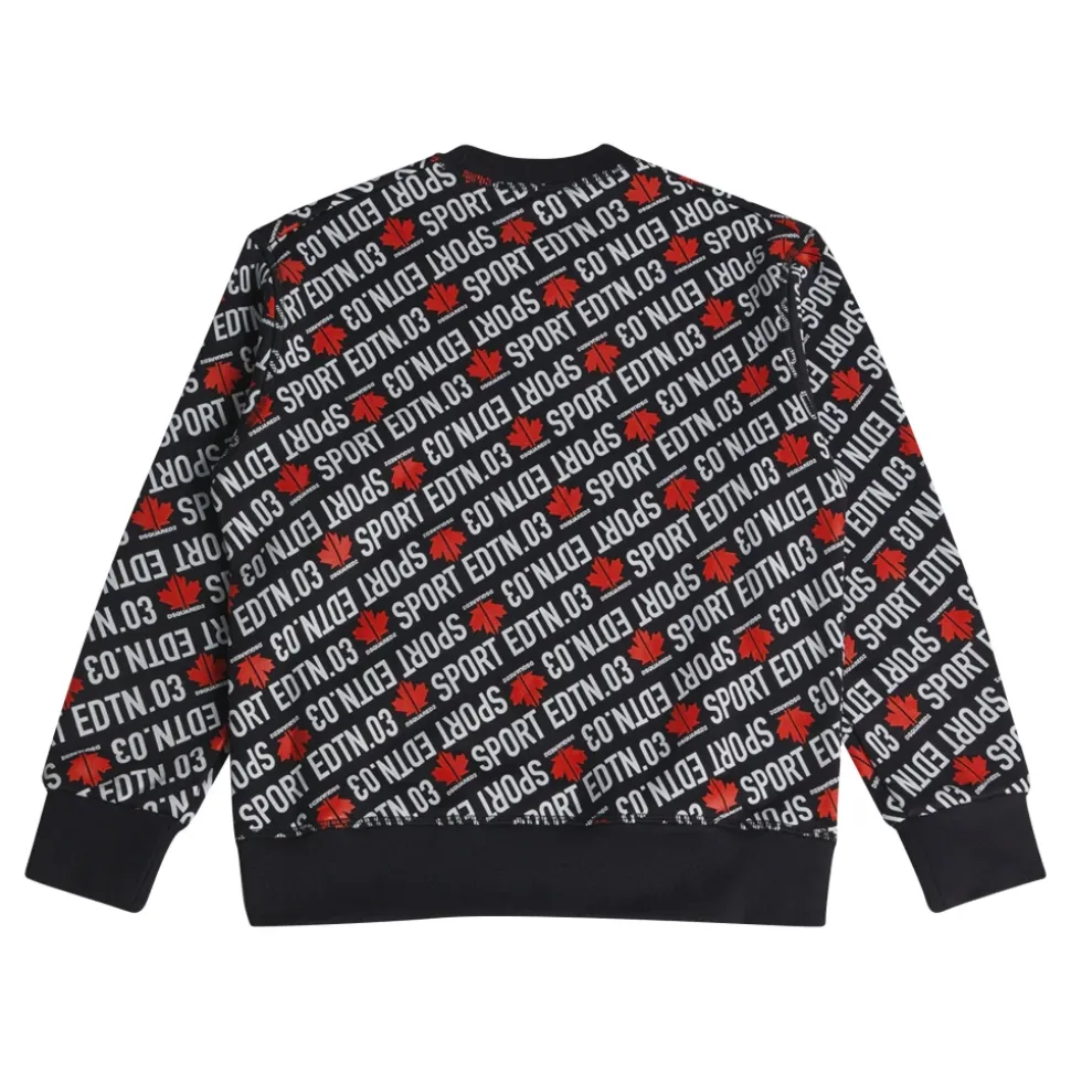 Bluza z Nadrukiem Logo na Całej Powierzchni