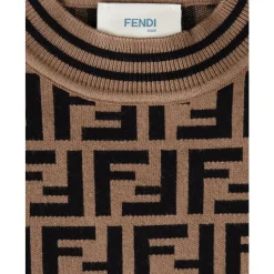 Brązowy Sweter Dziewczynek z Logo
