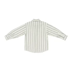 Camicia a righe con logo ricamato