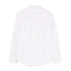 Camicia a righe con logo sul fondo