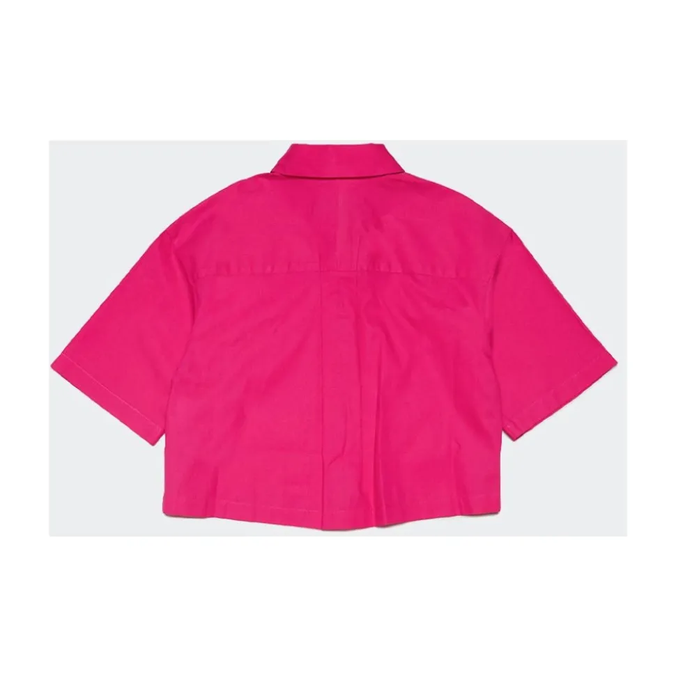 Camicia in cotone con logo ricamato sul petto