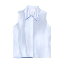 Camicia rigata senza manica
