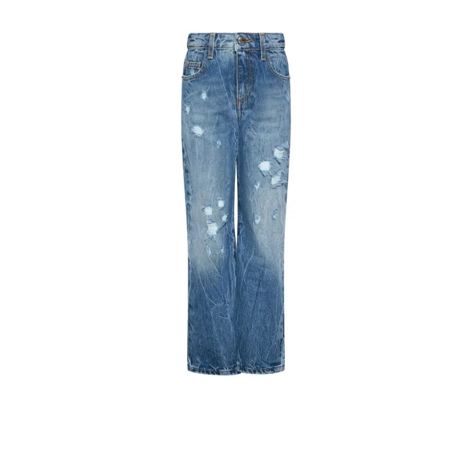 Casualowe jeansy z logo na tyle