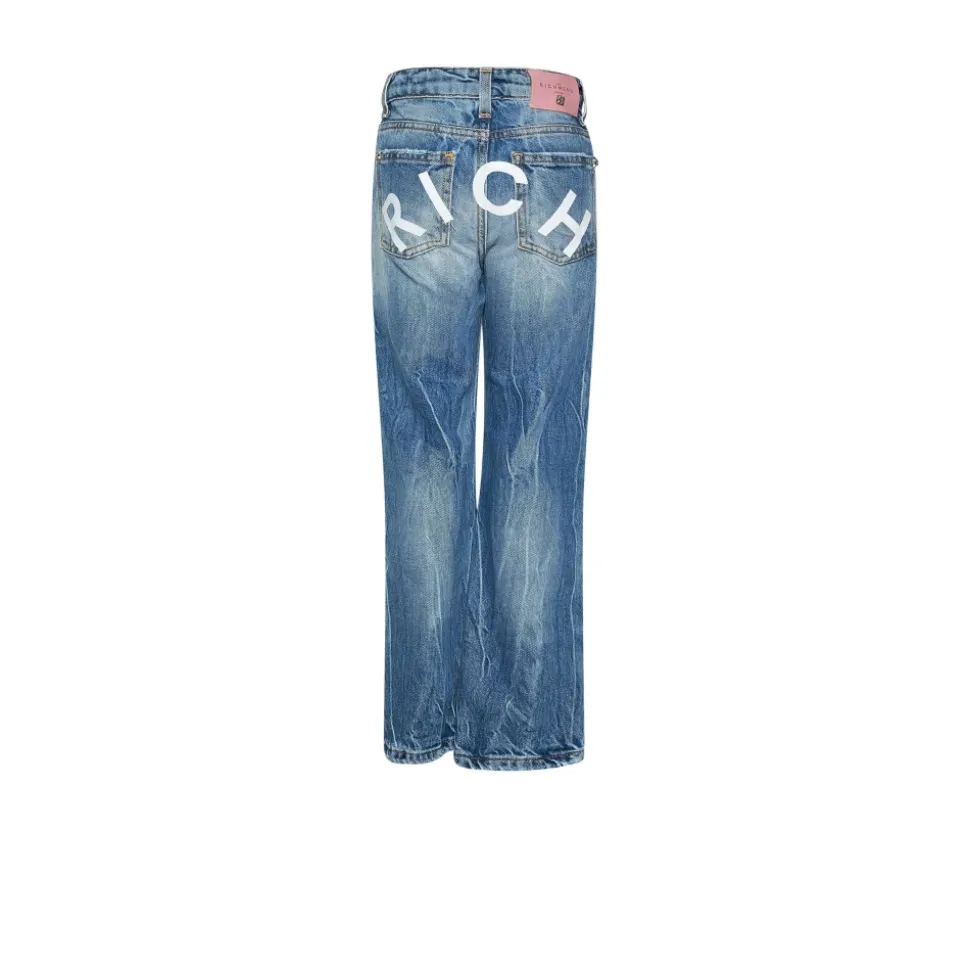 Casualowe jeansy z logo na tyle
