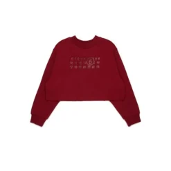 Crop Crewneck Sweatshirt z logo z dżetów