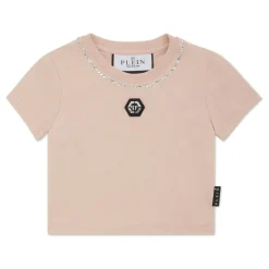 Cropped T-shirt Strass Round Neck SS