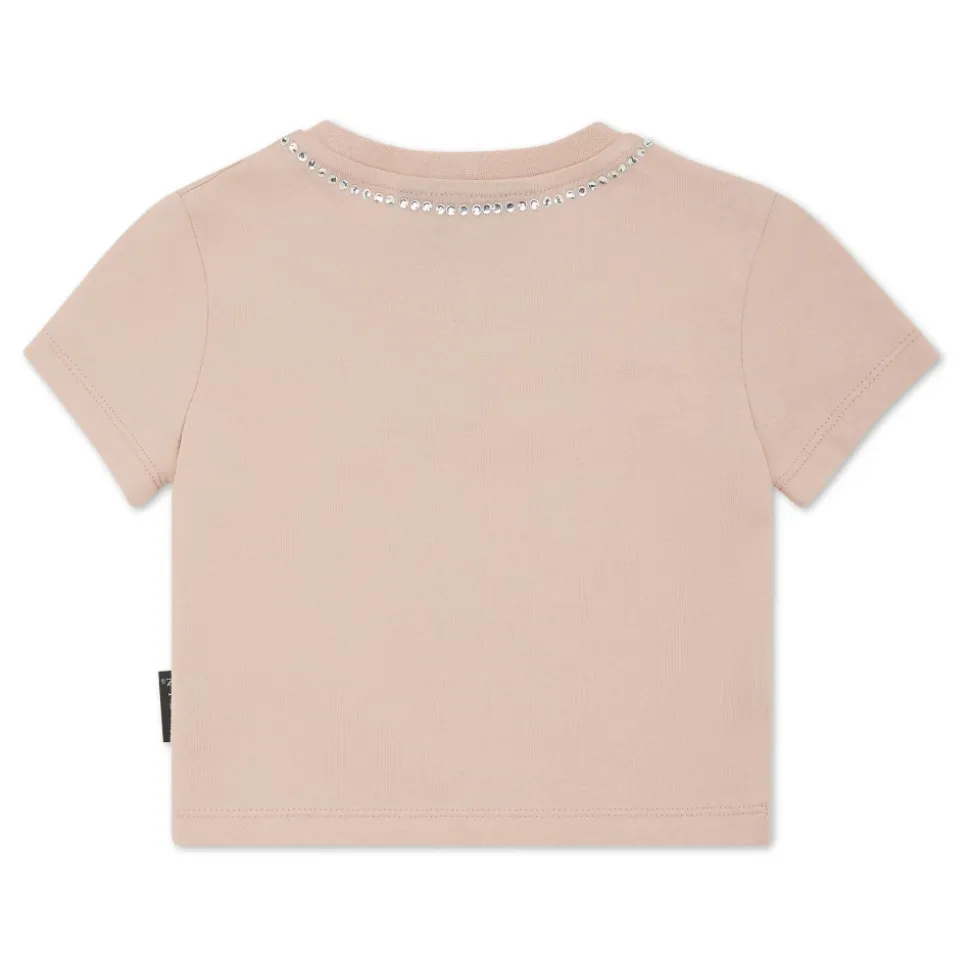 Cropped T-shirt Strass Round Neck SS