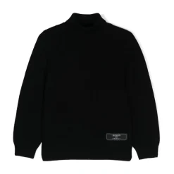 Czarna Dzianina dla Chłopców AW24