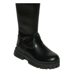 Czarne Buty D-Hammer z Bocznym Zamkiem