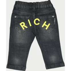 Czarne jeansy denim z naszywkami