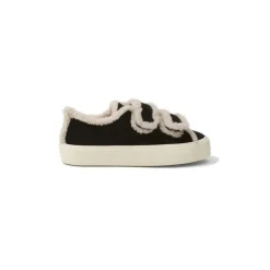 Czarne Shearling Low Velcro Buty