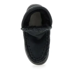 Czarne Skórzane Ankle Eskimo Buty