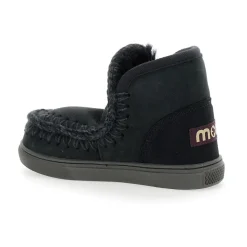 Czarne Skórzane Ankle Eskimo Buty