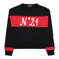 Czarny bawełniany sweter z logo N 21