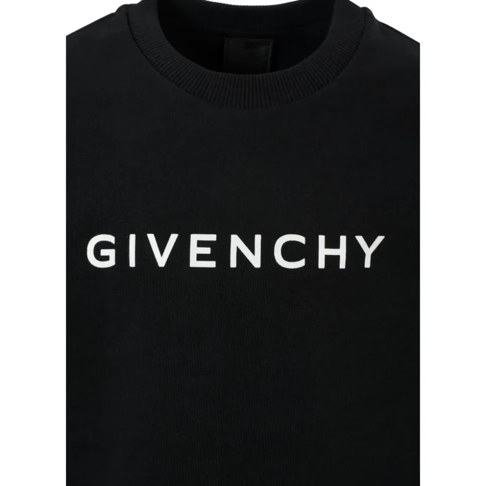 Czarny Crew Neck Sweatshirt z Logo