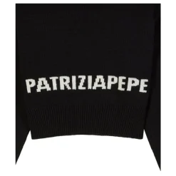 Czarny Krojony Sweter Wełniany