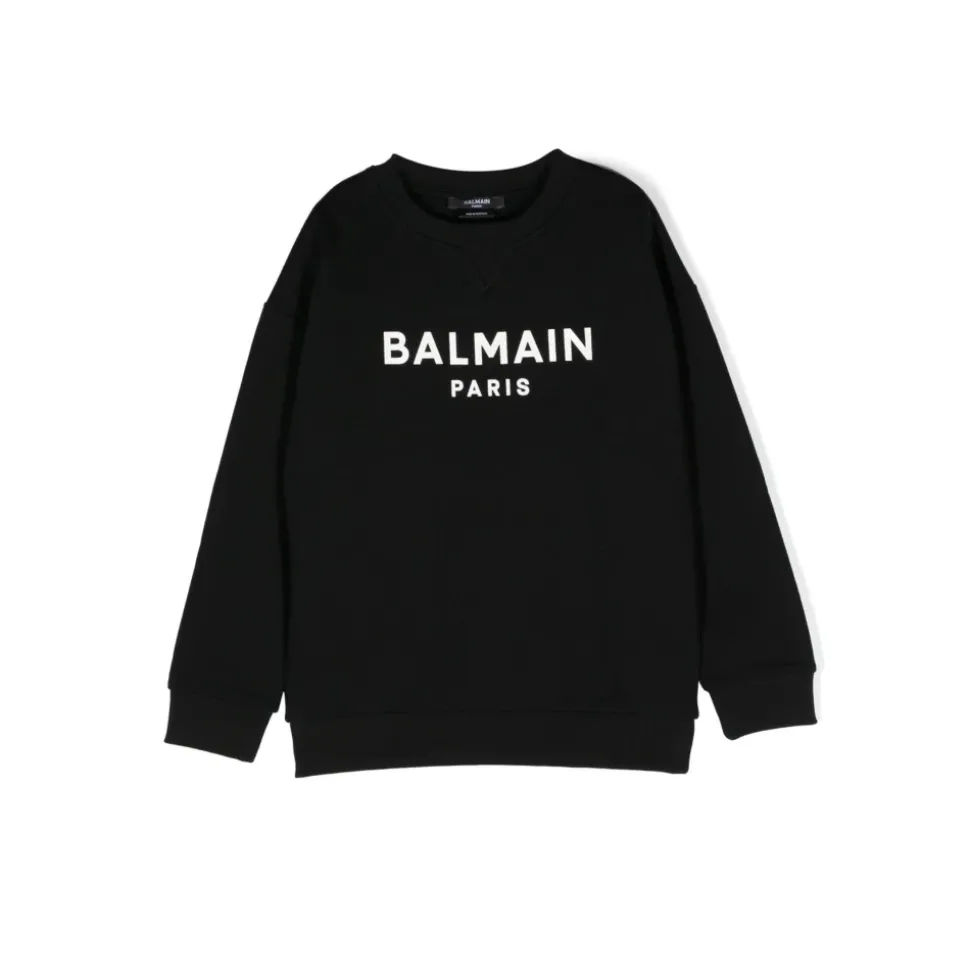 Czarny Sweter z Nadrukiem Logo