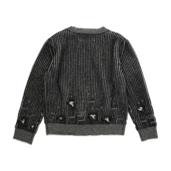 Czarny Unisex Sweter Z Dzianiny