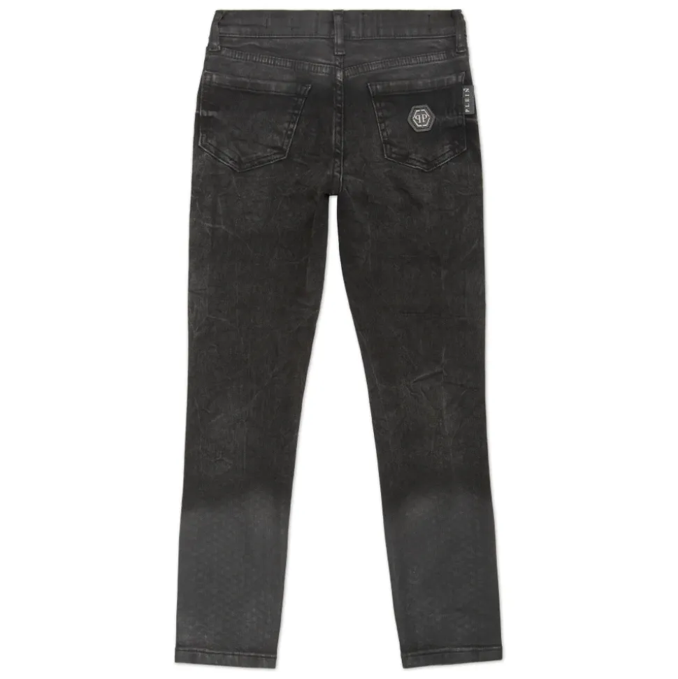 Denimowe Jegginsy Strass
