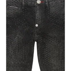 Denimowe Jegginsy Strass