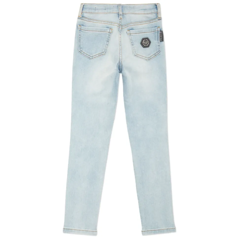 Denimowe Jegginsy Strass