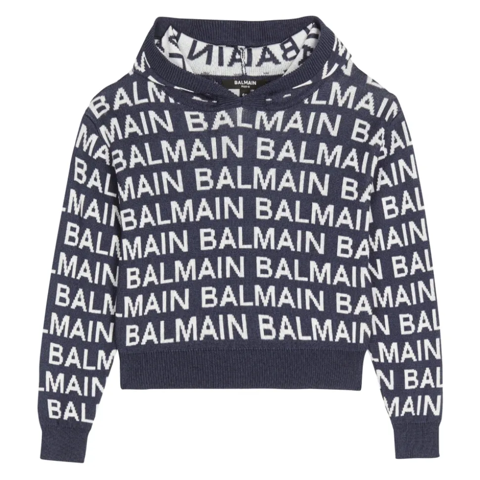 Dzianinowa Bluza z Kapturem z Logo