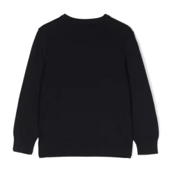 Dzianinowy sweter z haftowanym logo