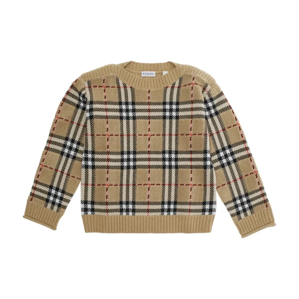 Dziecięce Beżowe Swetry Patrick Check