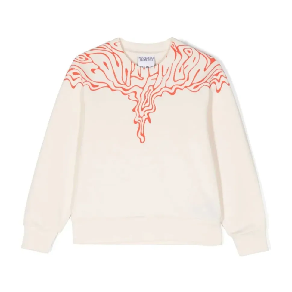 Ecru Pomarańczowy Top Dzianinowy Fluid Wings Regular