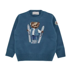 Embroidered Teddy Bear Wool Sweater