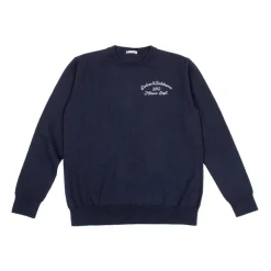 Gładki sweter wełniany z haftem