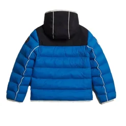 Giubbino soft imbottito con cappuccio e tasche frontali