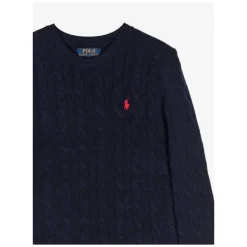 Granatowy Sweter z Golfem