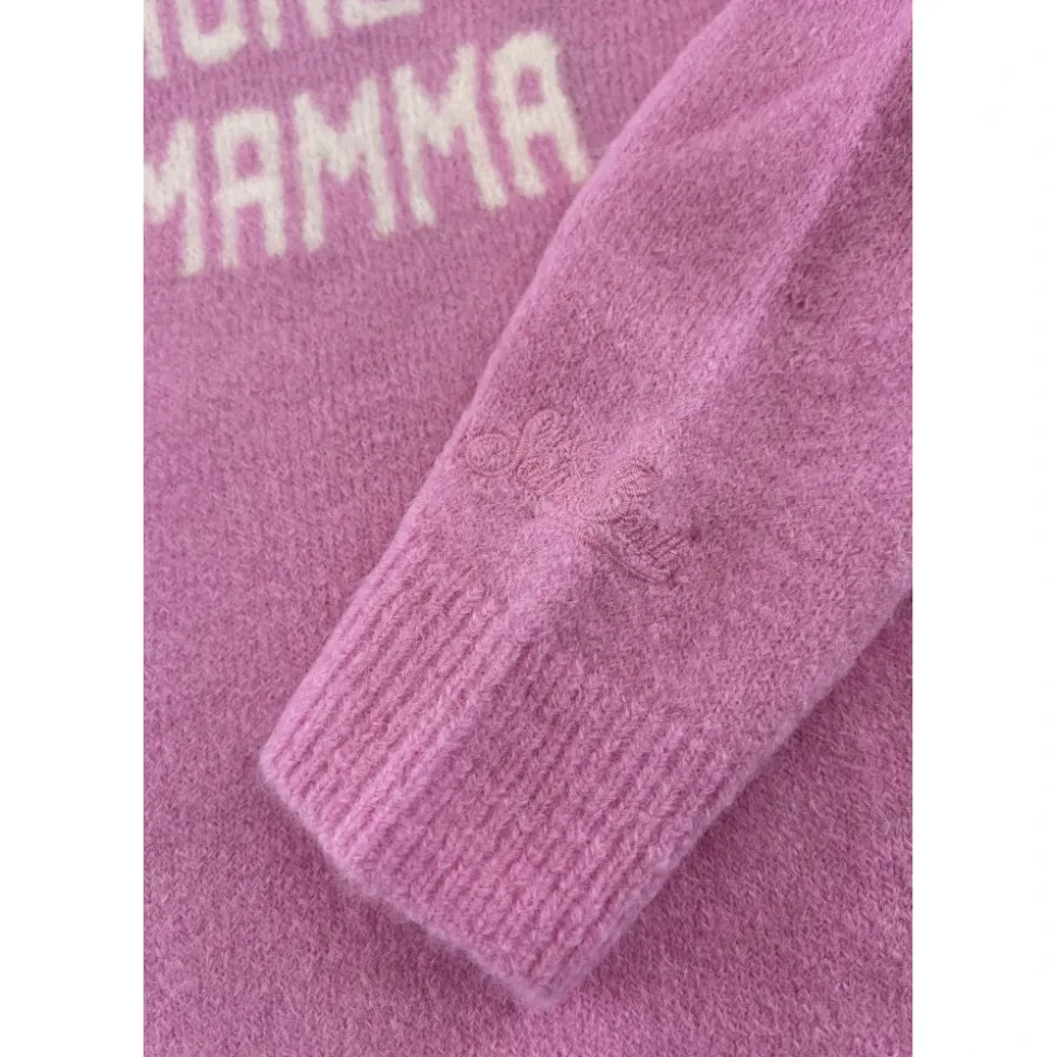 Haftowany sweter z okrągłym dekoltem