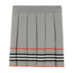 Icon Stripe Knitted Pleated Miniskirt