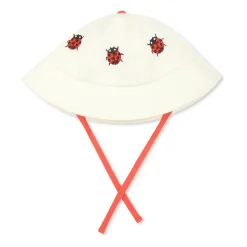 Ivory Bawełniana Cloche z Haftem Biedronki