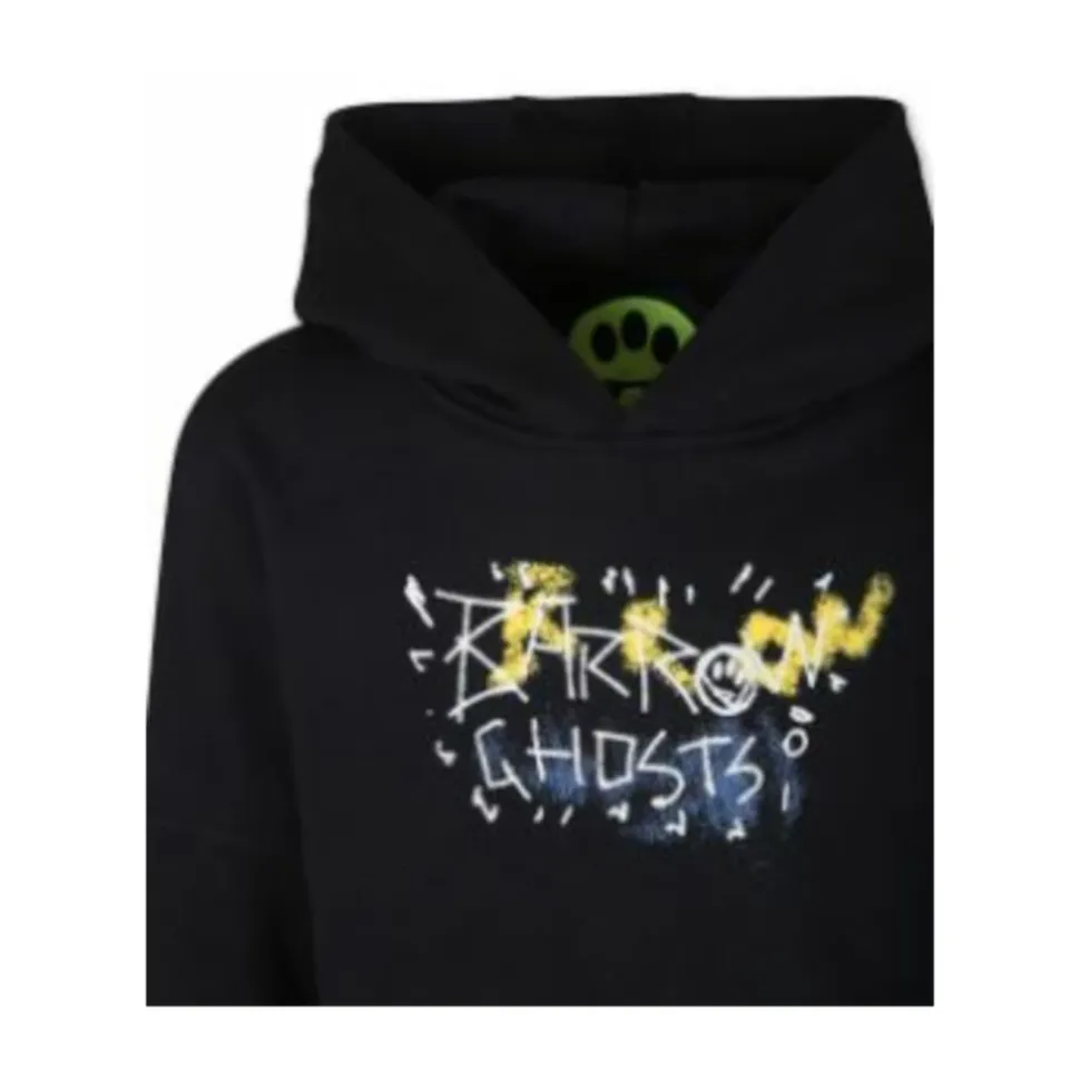 Junior Unisex Czarna Bluza z kapturem
