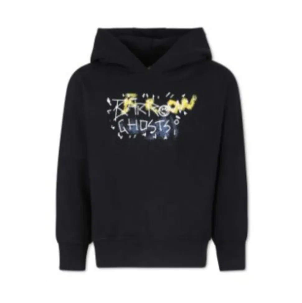 Junior Unisex Czarna Bluza z kapturem