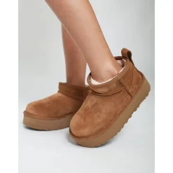 Klasyczne Ultra Mini Platformowe Buty w Brązowym