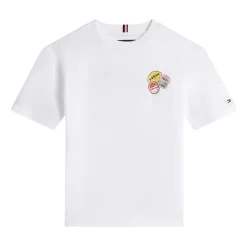 Koszulka T-Shirt z Graficznym Nadrukiem Naklejek