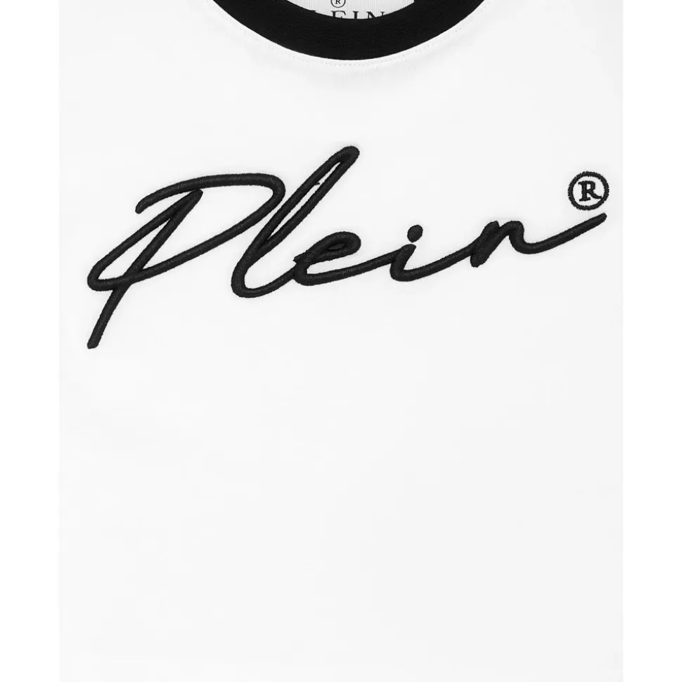 Krótki T-shirt z okrągłym dekoltem SS Signature